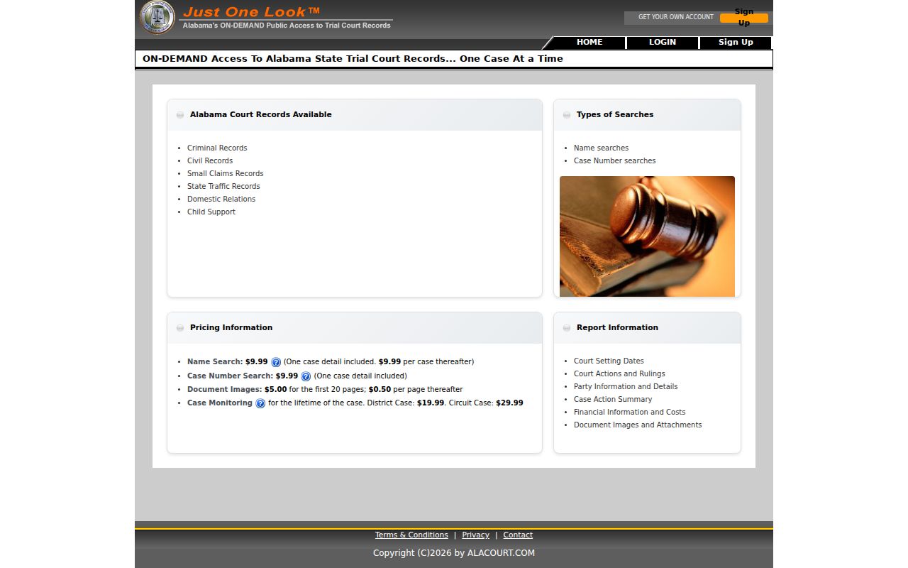 Monroe County court dockets Alacourt statewide access
