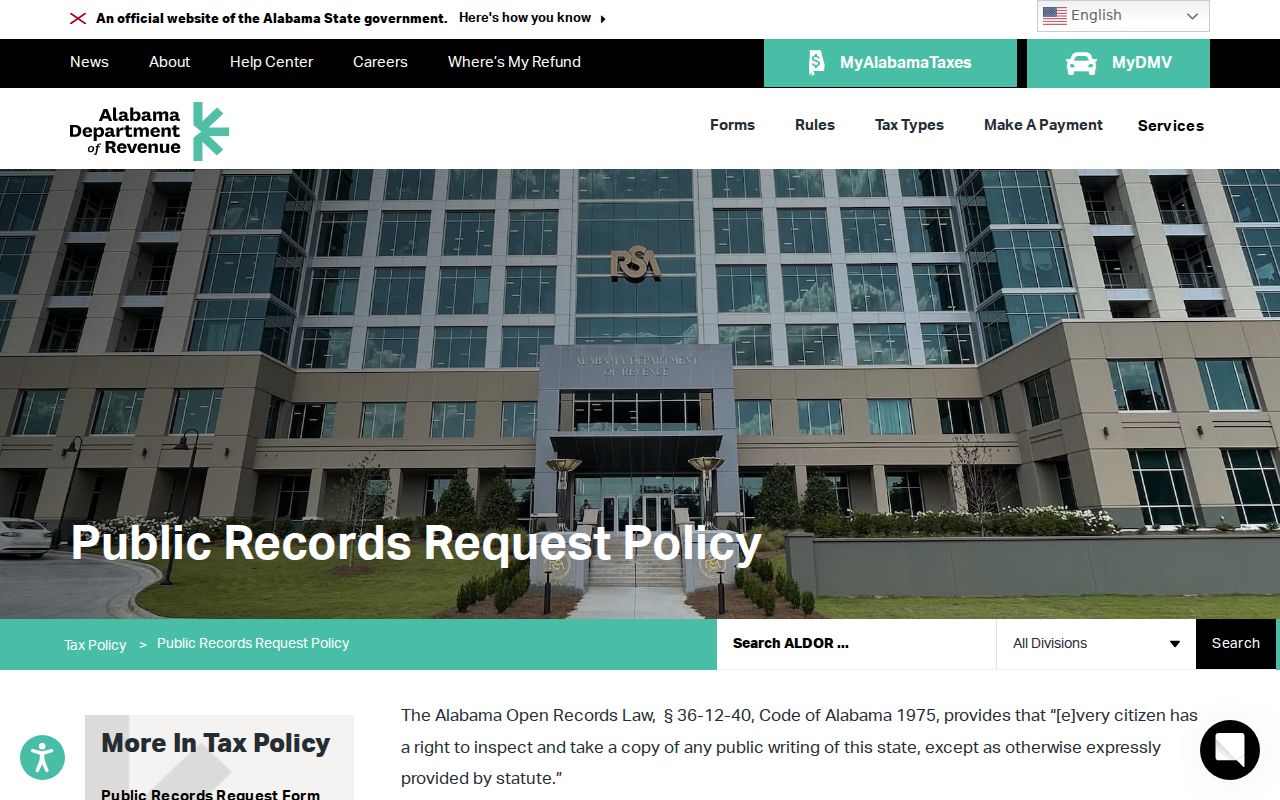 Monroe County court records Alabama public request policy