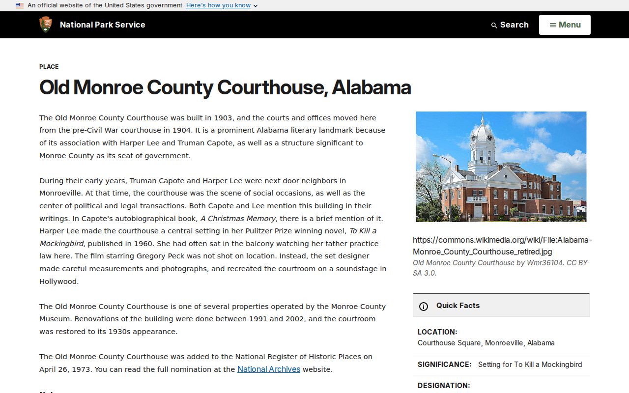 Historic Old Monroe County Courthouse court records context