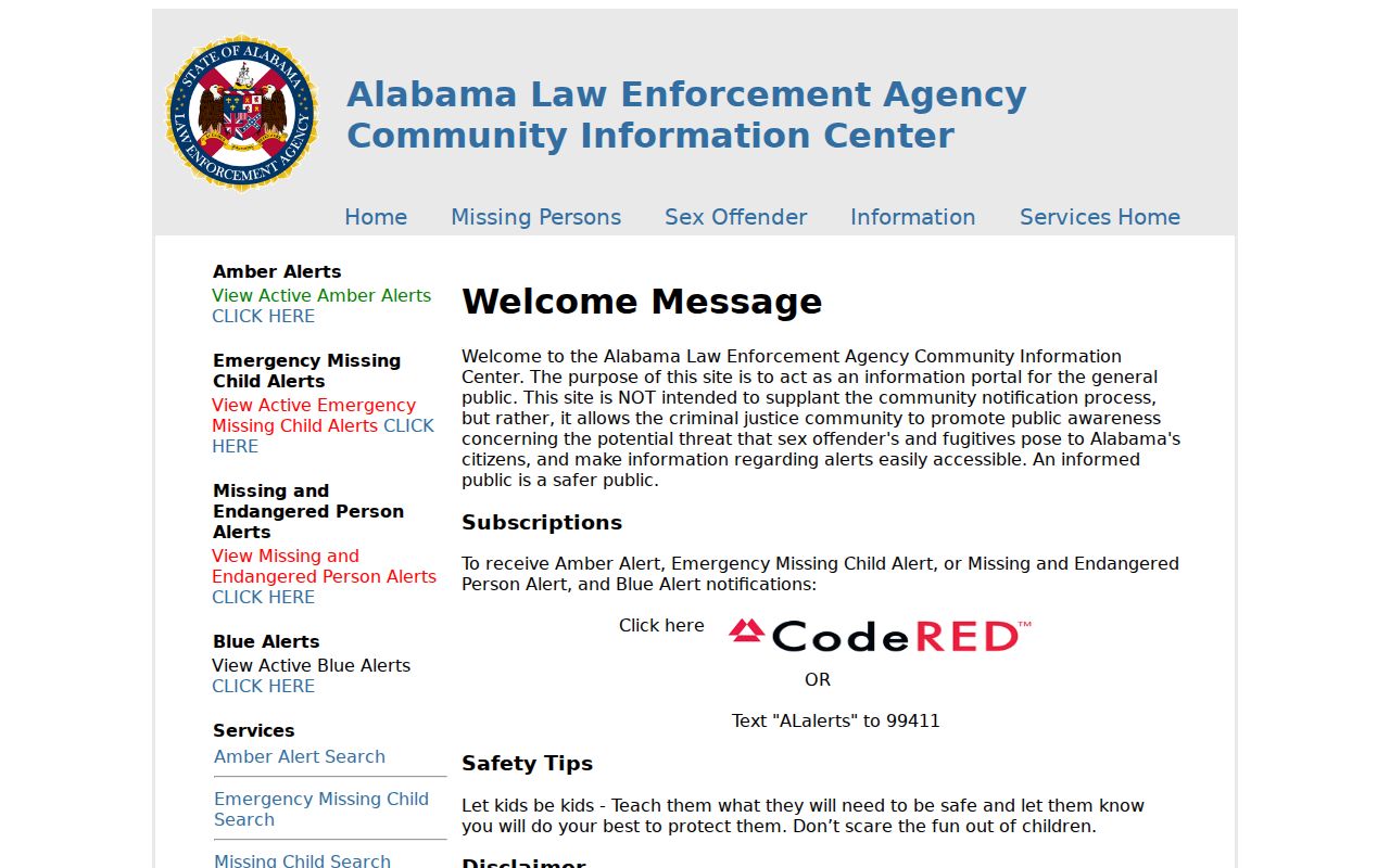 ALEA Community Information Center separate from Monroe County inmate search